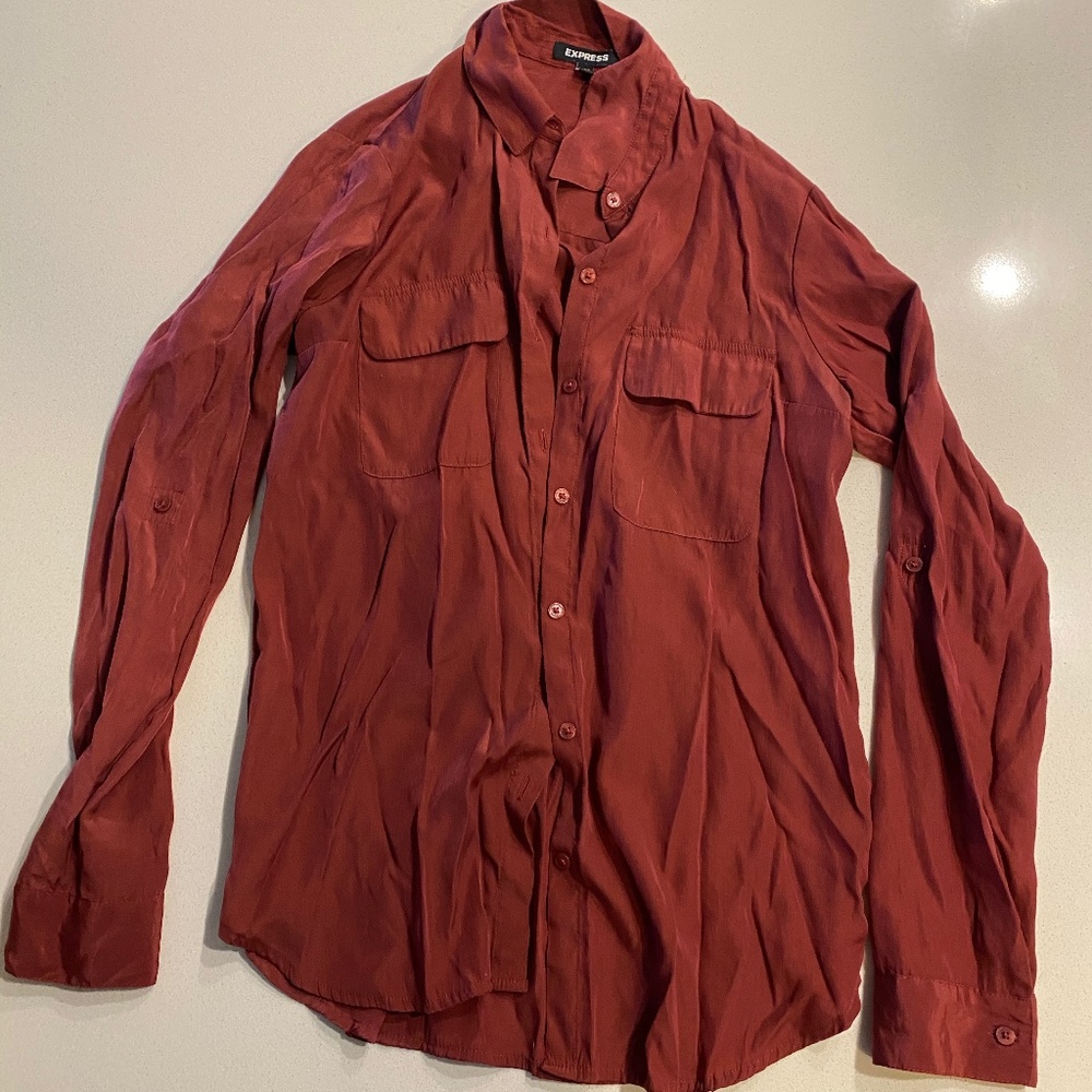 Express Silk-blend button-up